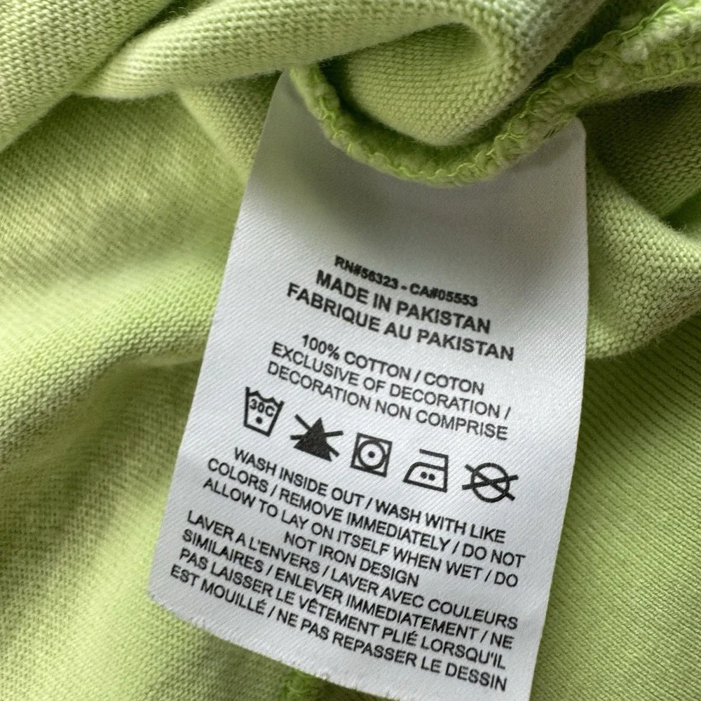 Nike Sportswear Hoodie Womens Large Acid Washed CZ9854-358 Neon Green Pullover
